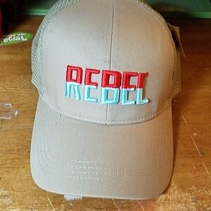 REBEL Beige Adj Cap Summer Vented Mesh